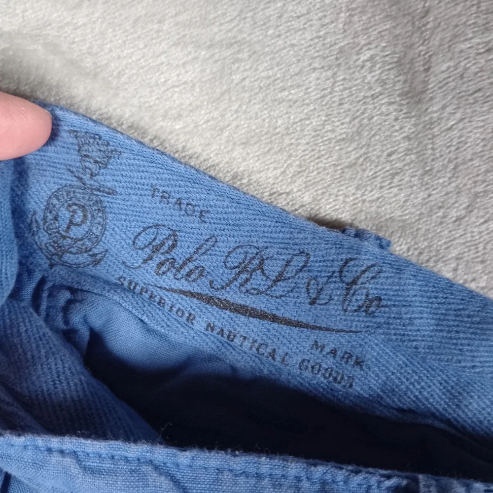 Polo Ralph Lauren Shorts Mens 40 Blue Linen Cotton Classic Fit Nautical Summer